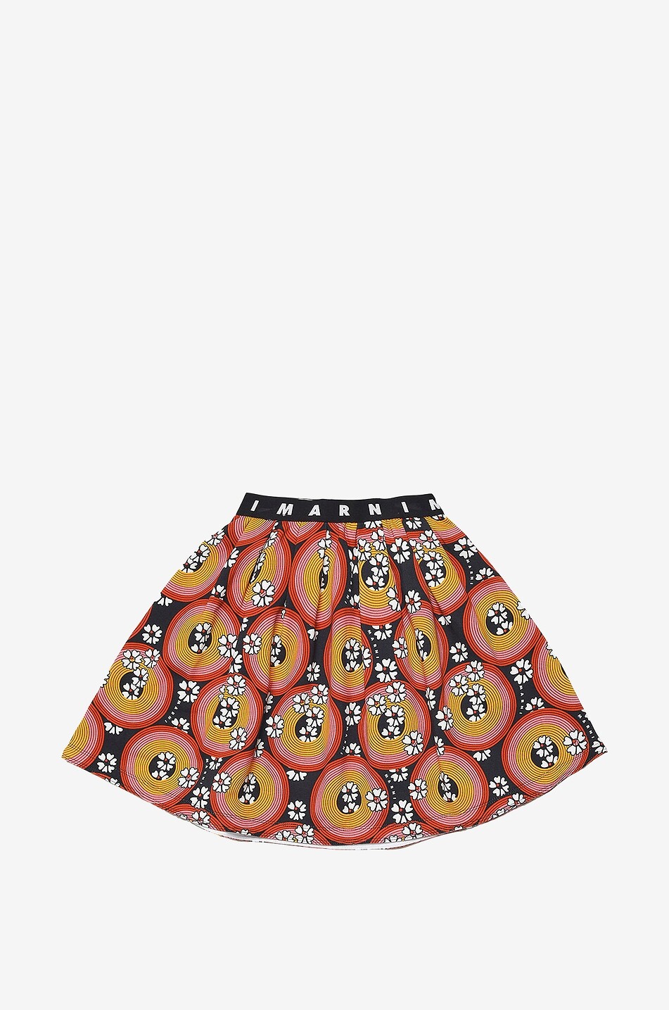 Circles & Flowers flared short girl's skirt