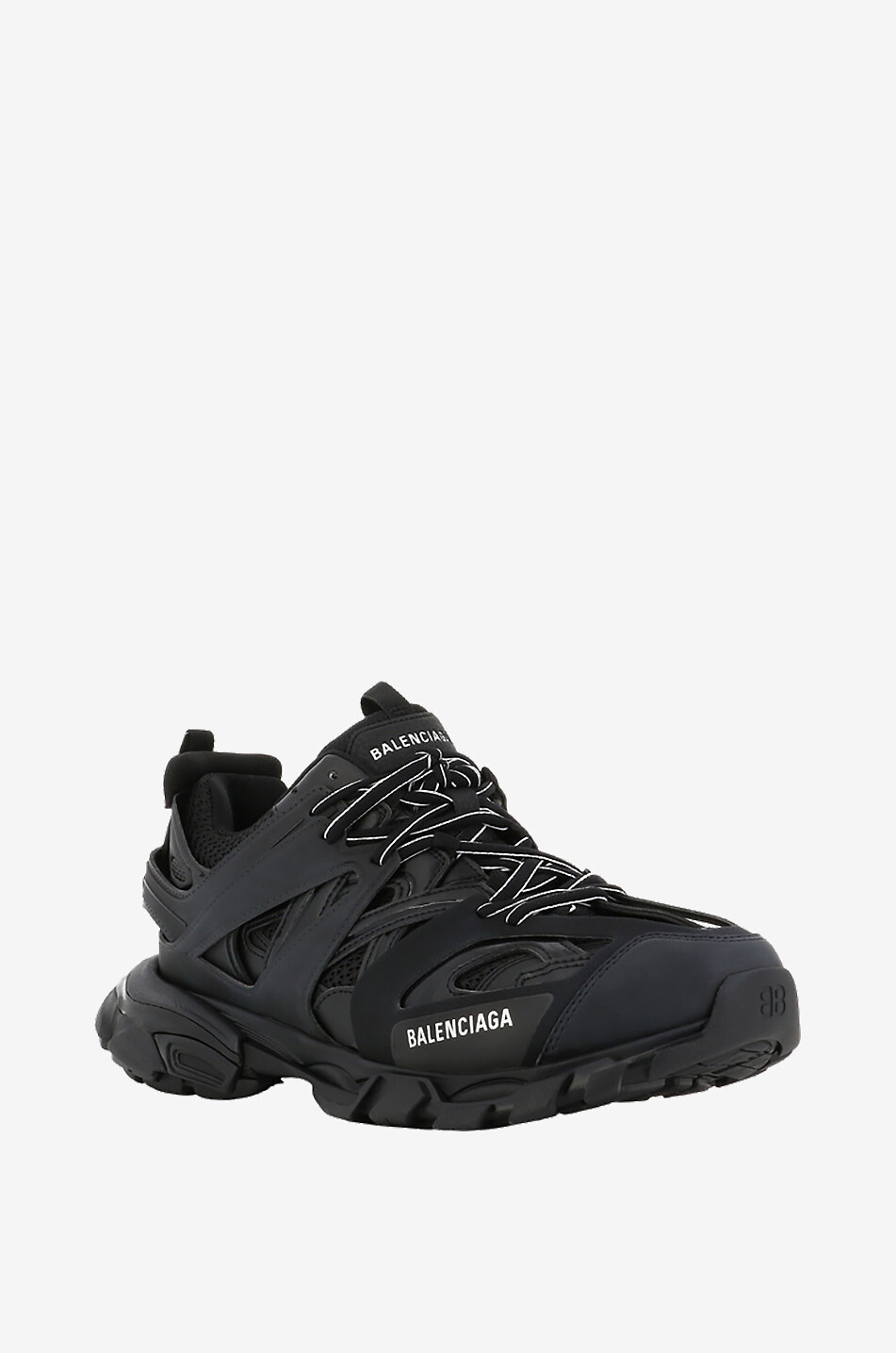 Niedrige Materialmix-Sneakers Track