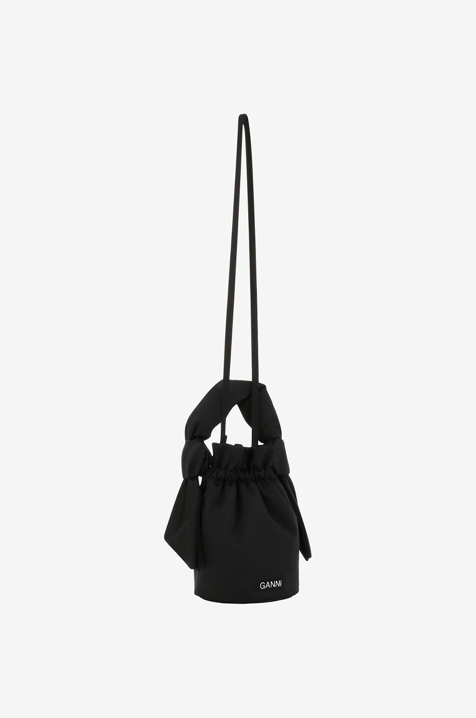 Occasion Top Handle Knot mini satin bucket bag - GANNI - Bongénie Outlet