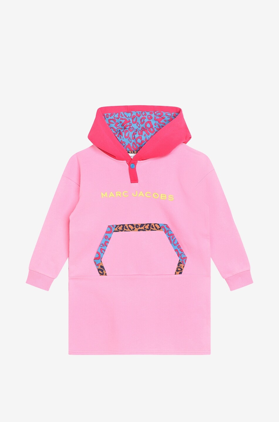 Girls' cotton hooded sweatshirt dress