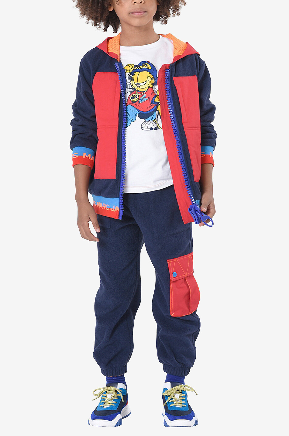 Sweat-shirt zippé à capuche en coton garçon