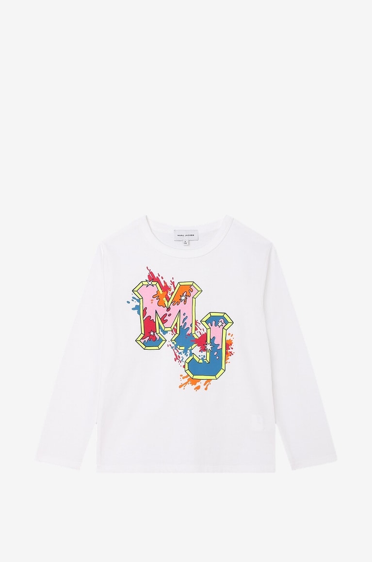 MARC JACOBS MJ Girls' cotton long-sleeved T-shirt Girl WHITE 1