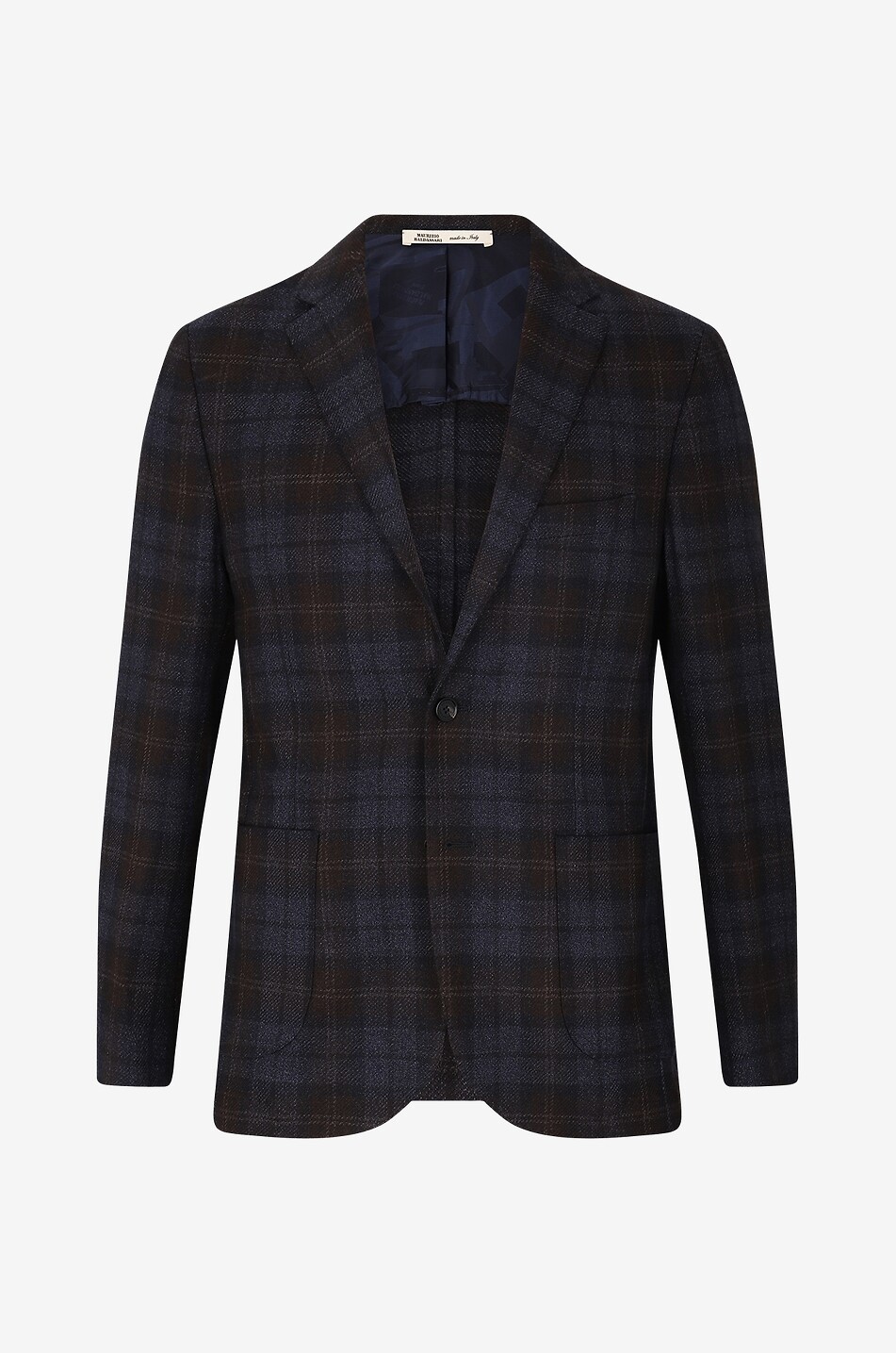 Blazer doux à carreaux discrets