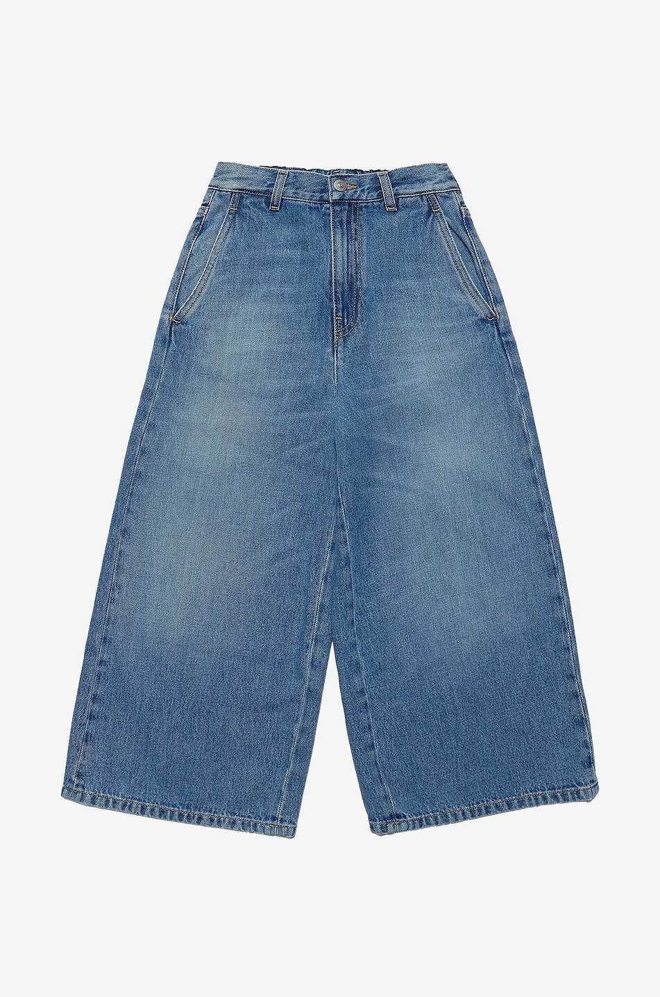 Girl's faded denim culottes