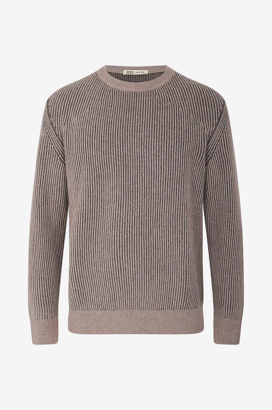 MAURIZIO BALDASSARI Pull en cachemire à cotes bicolores Vanise Homme Beige moyen 1