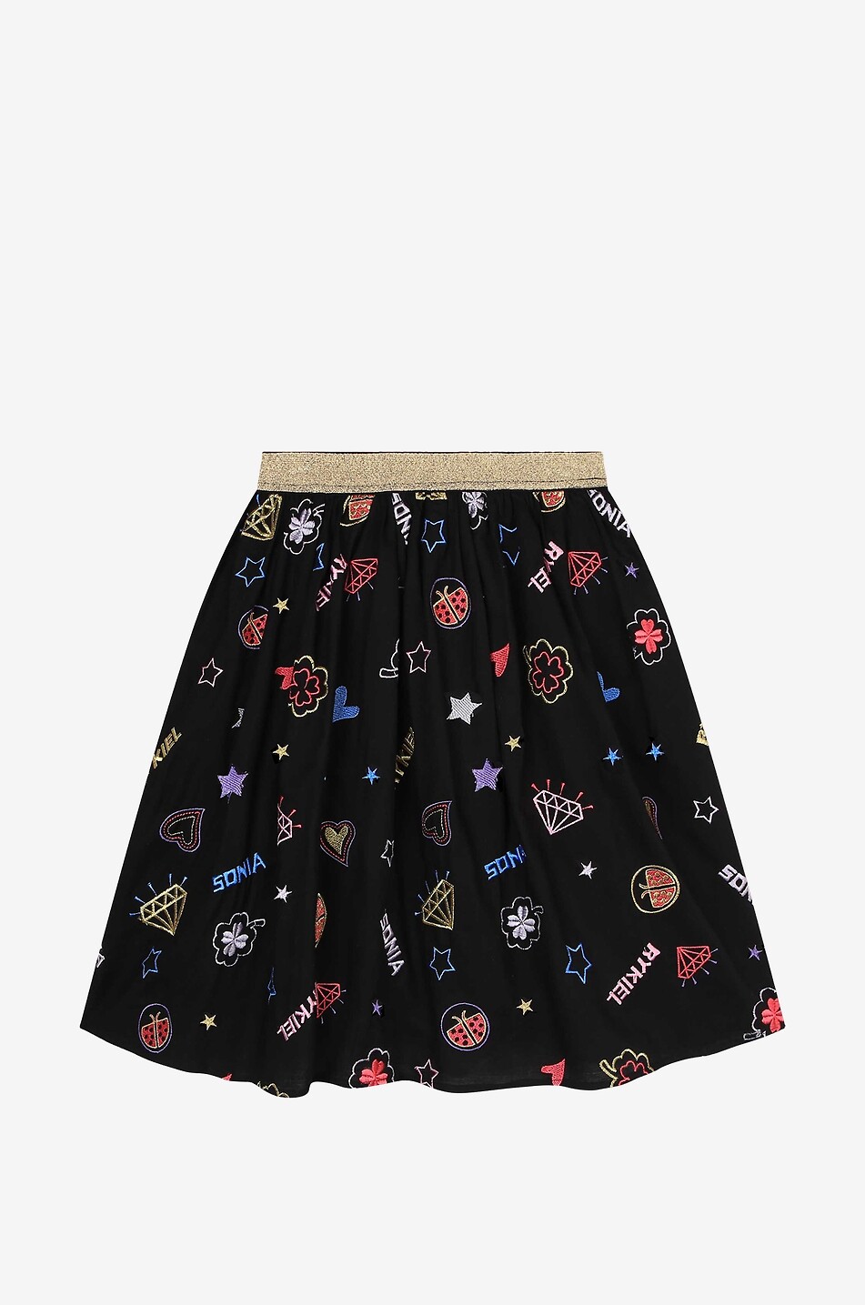 Girls' embroidered viscose skirt