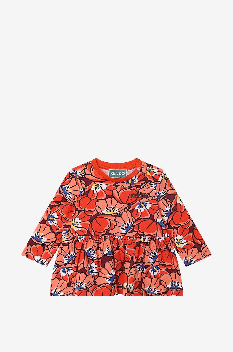 KENZO Baby-Kleid aus Baumwolle Ikebana Cartoon Flowers Baby BUNT 1