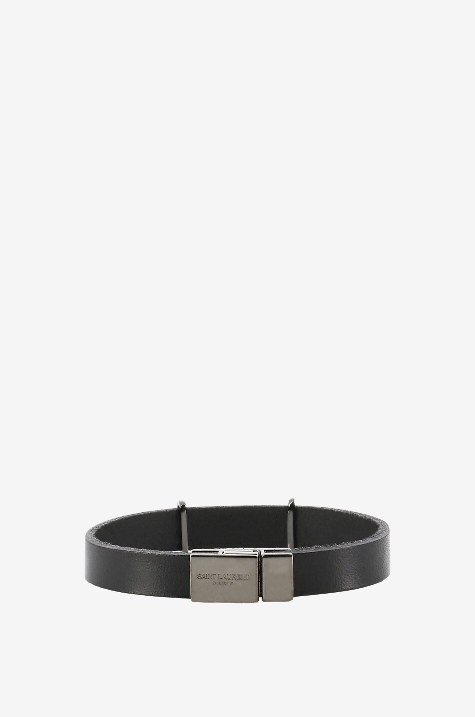 SAINT LAURENT PARIS Opyum smooth leather bracelet Women BLACK 2