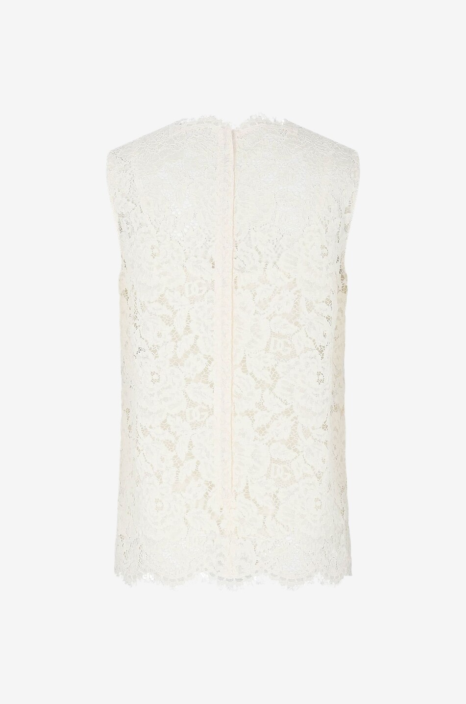 DOLCE & GABBANA A-förmiges ärmelloses Spitzentop DG Damen WEISS 2
