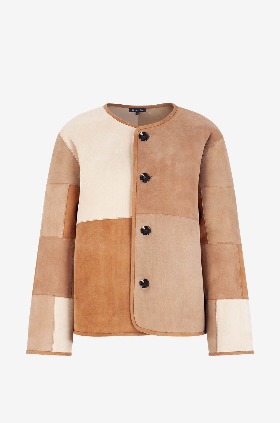 SOEUR Woori short patchwork reversible jacket Women BEIGE 2