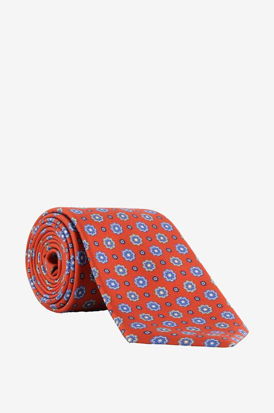 Floral print adorned silk tie