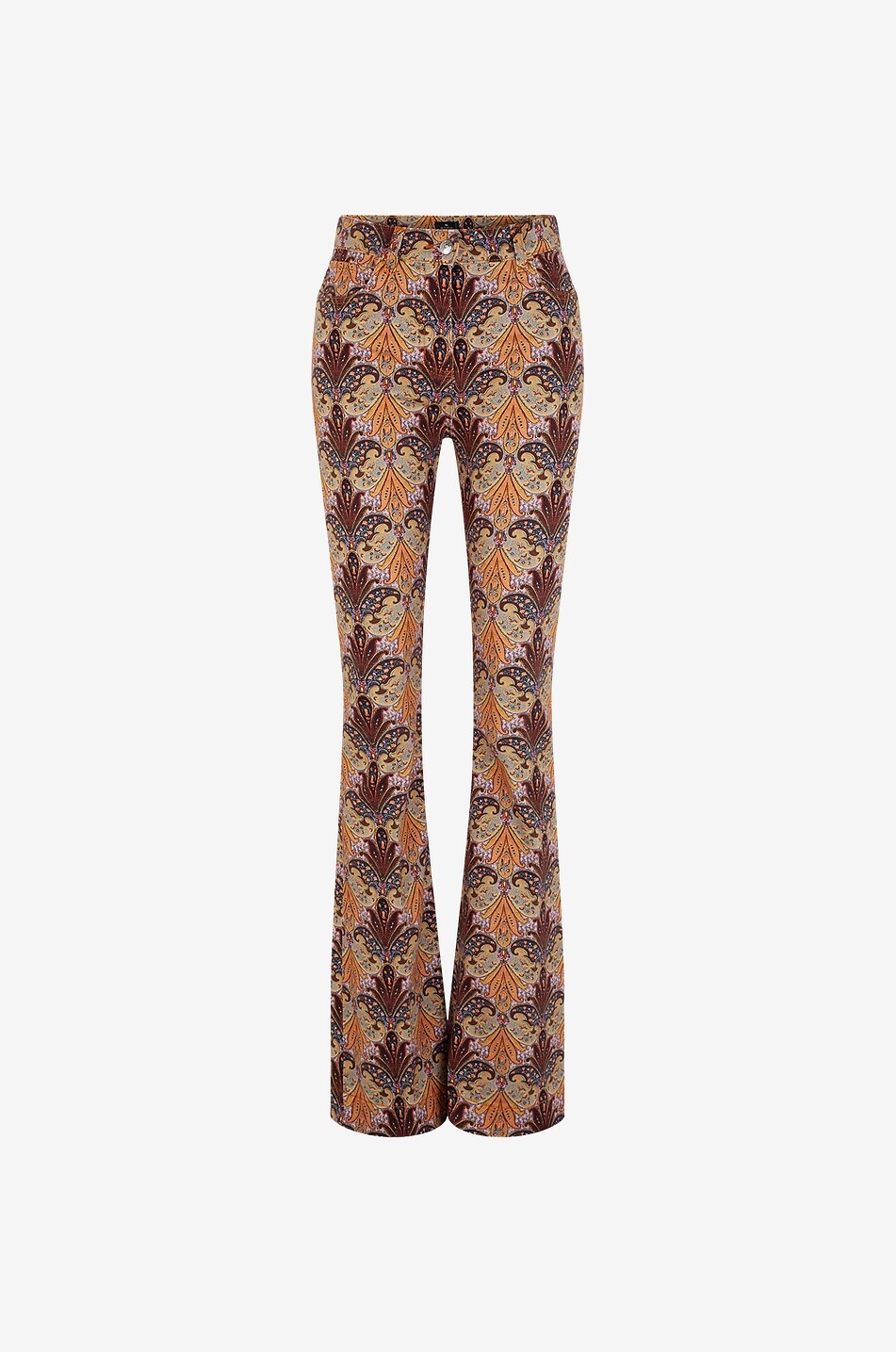 Ausgestellte Jeans mit hoher Taille und Print Paisley Medals