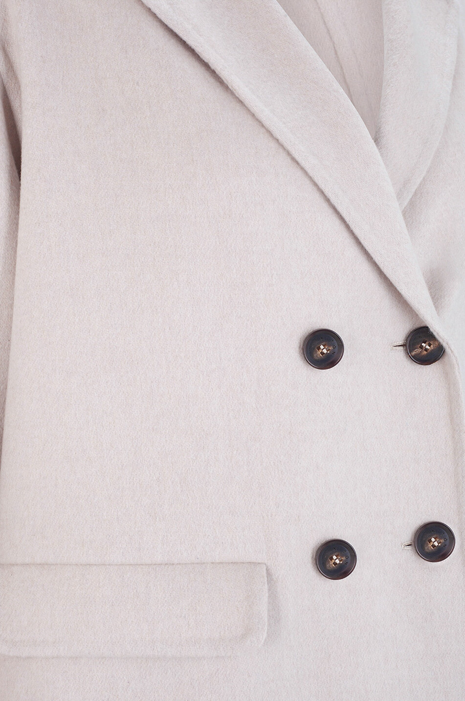 KITON Zweireihiger Kurzmantel aus Kaschmir Damen HELLBRAUN 3