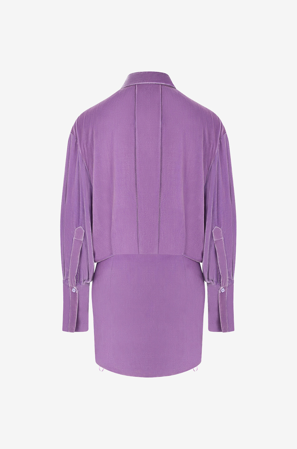 THE ATTICO Silvye velvet mini shirt dress Women PURPLE 2