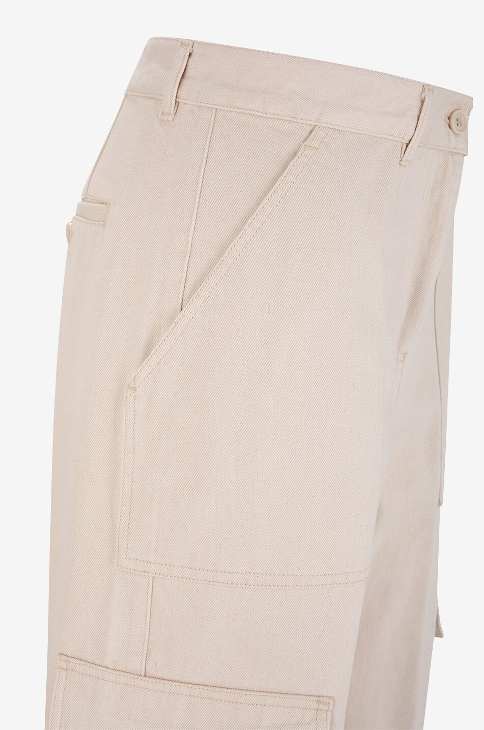 Weite Cargohose mit hohem Bund aus Denim