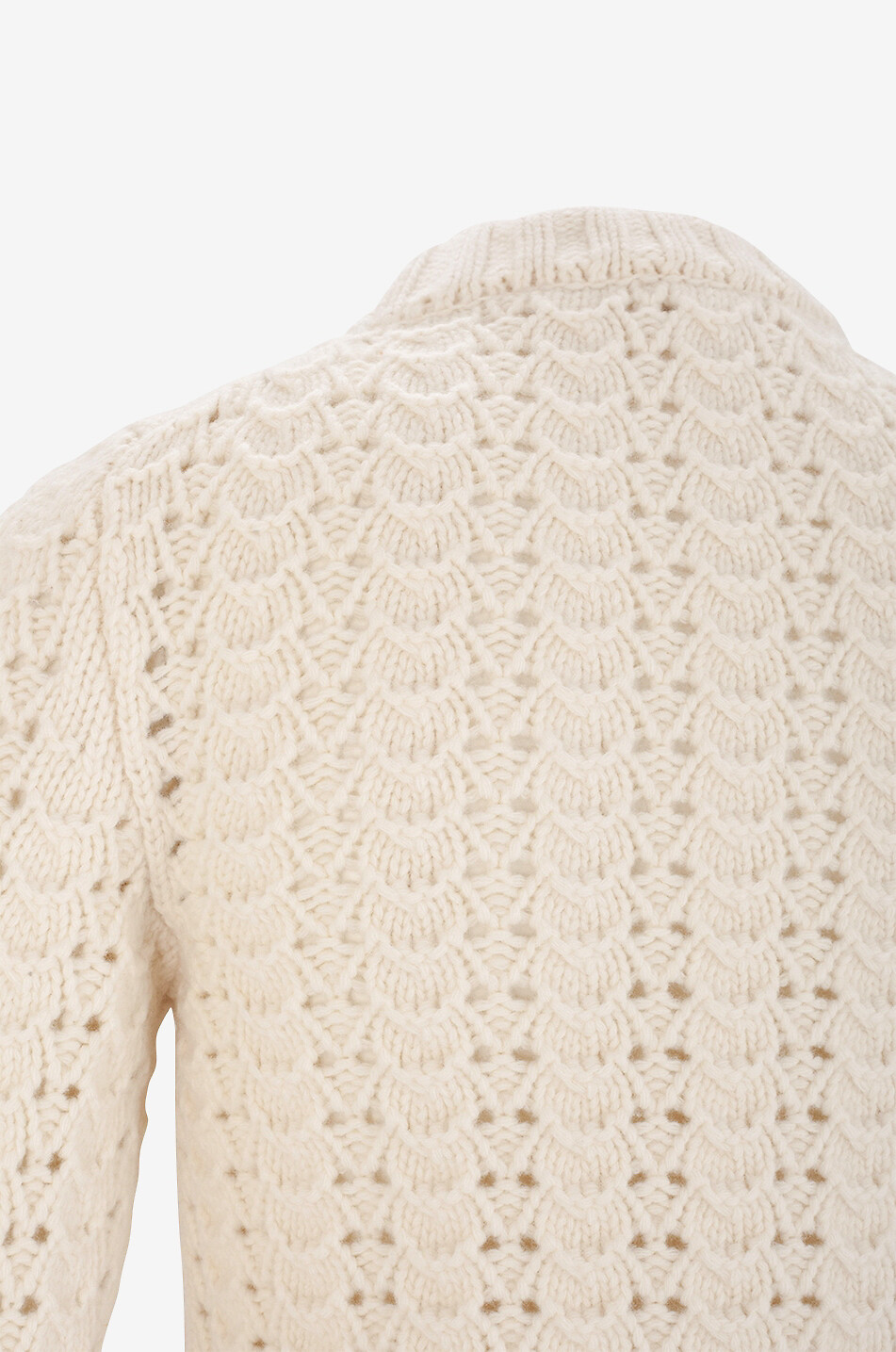Schmaler Lochstrickpullover mit Rundhals