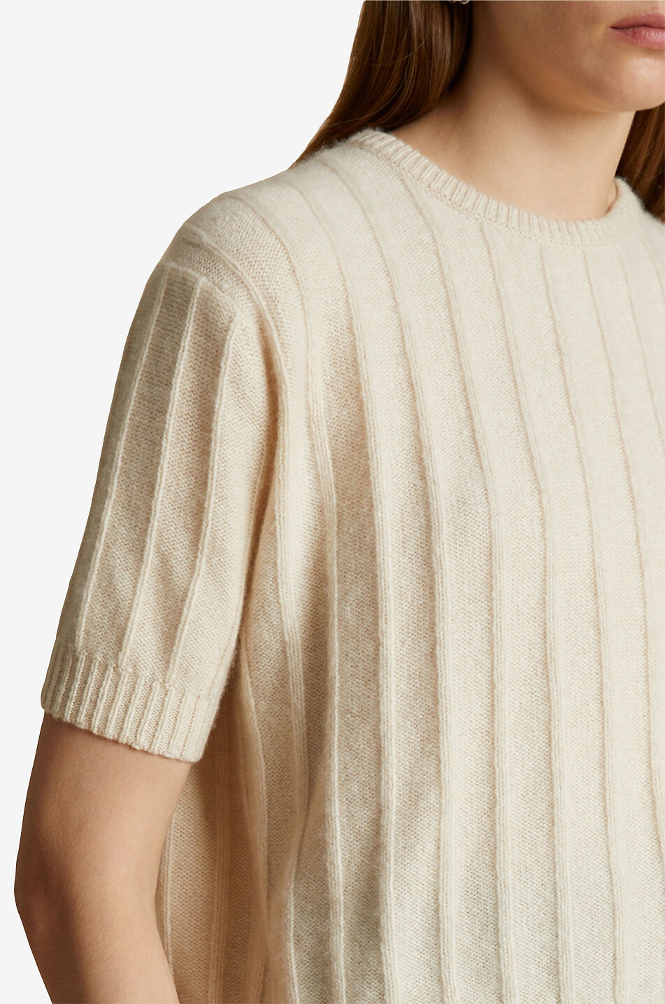 KHAITE Kurzarm-Boxy-Pullover aus Kaschmir Esmeralda Damen BEIGE 5