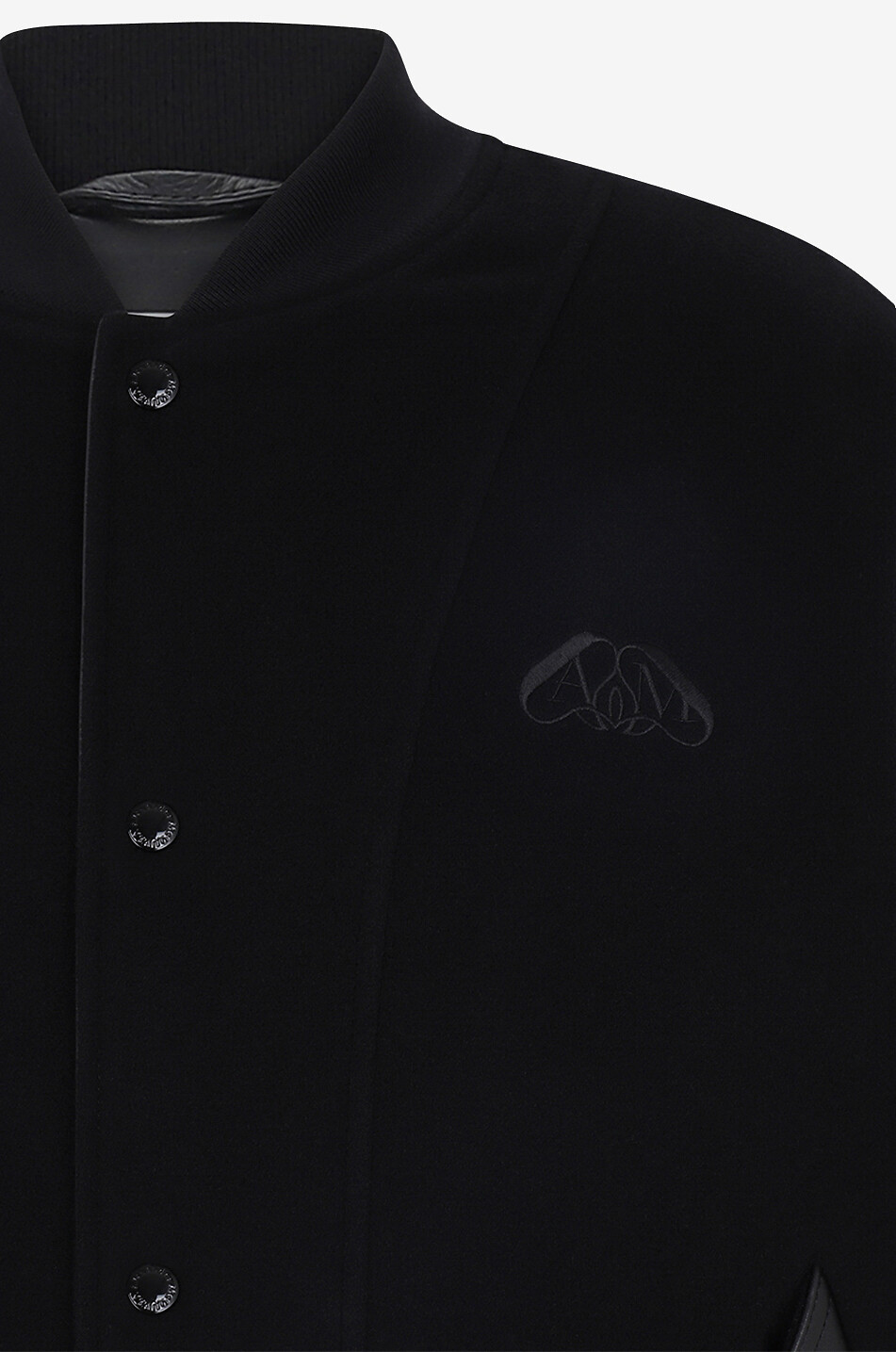 ALEXANDER McQUEEN Materialmix-Bomberjacke mit Seal-Logo Hybrid Herren SCHWARZ 3