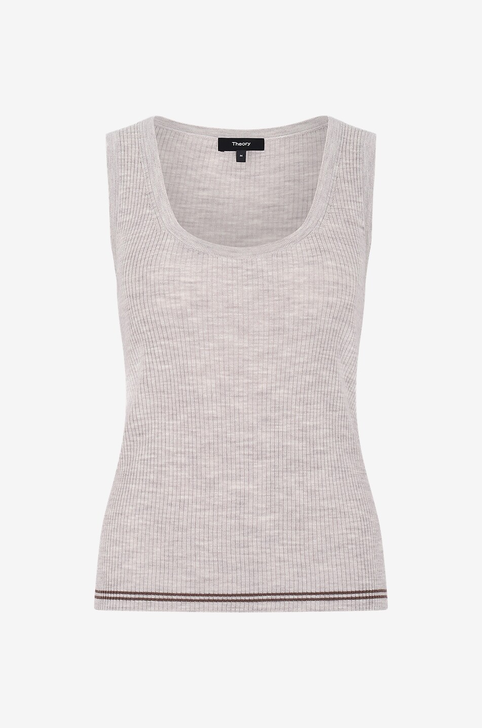 THEORY Ribbed wool tank top Women LIGHT BROWN 1