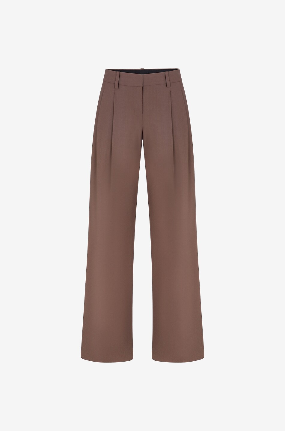 Pantalon large taille basse en laine