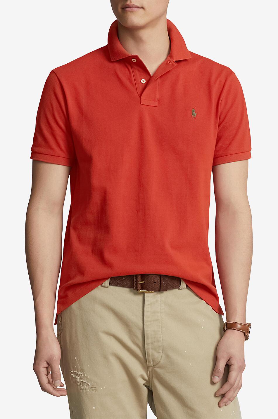 POLO RALPH LAUREN Polohemd aus Baumwollpiqué mit Pony-Stickerei Custom Slim Fit Herren ORANGE 2