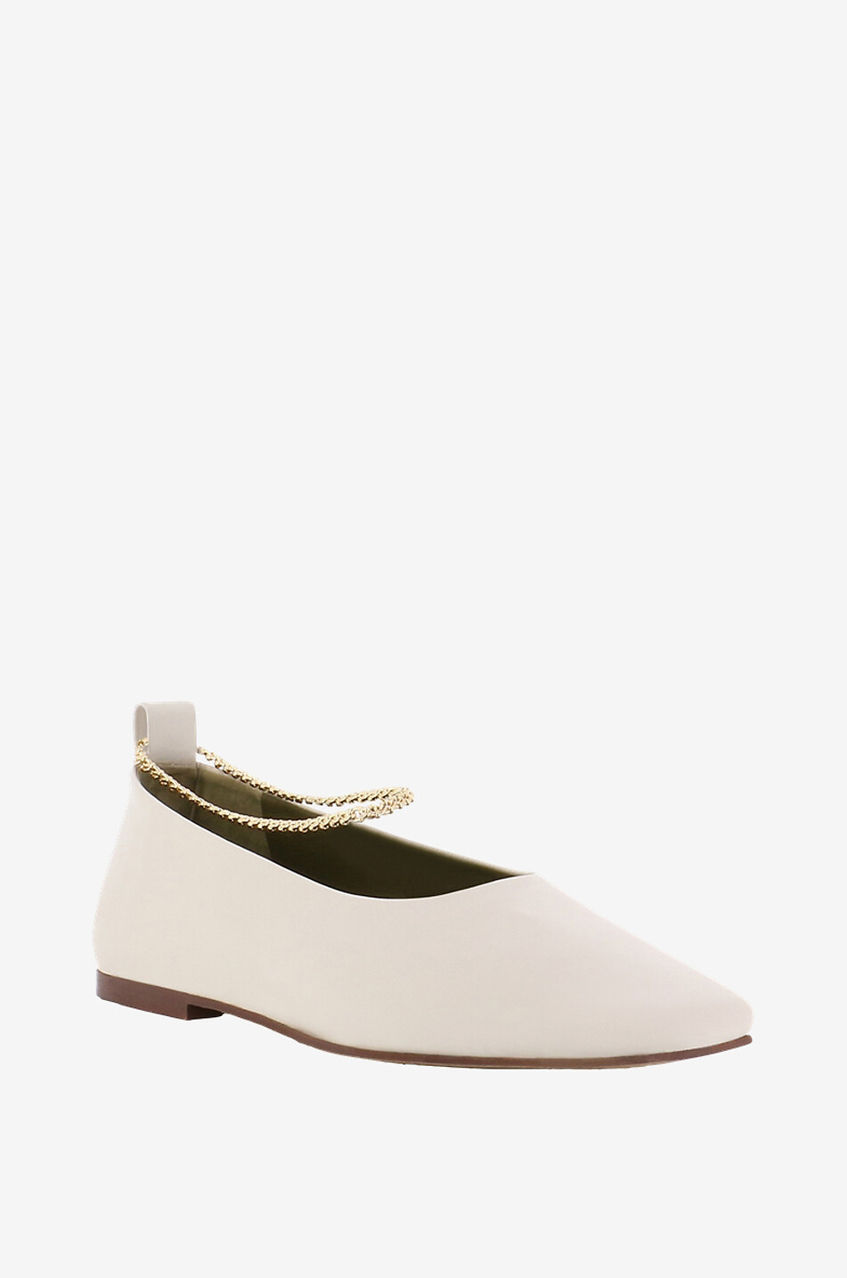 MARIA LUCA Ballerines à bout carré en cuir Augusta Femme BLANC 1