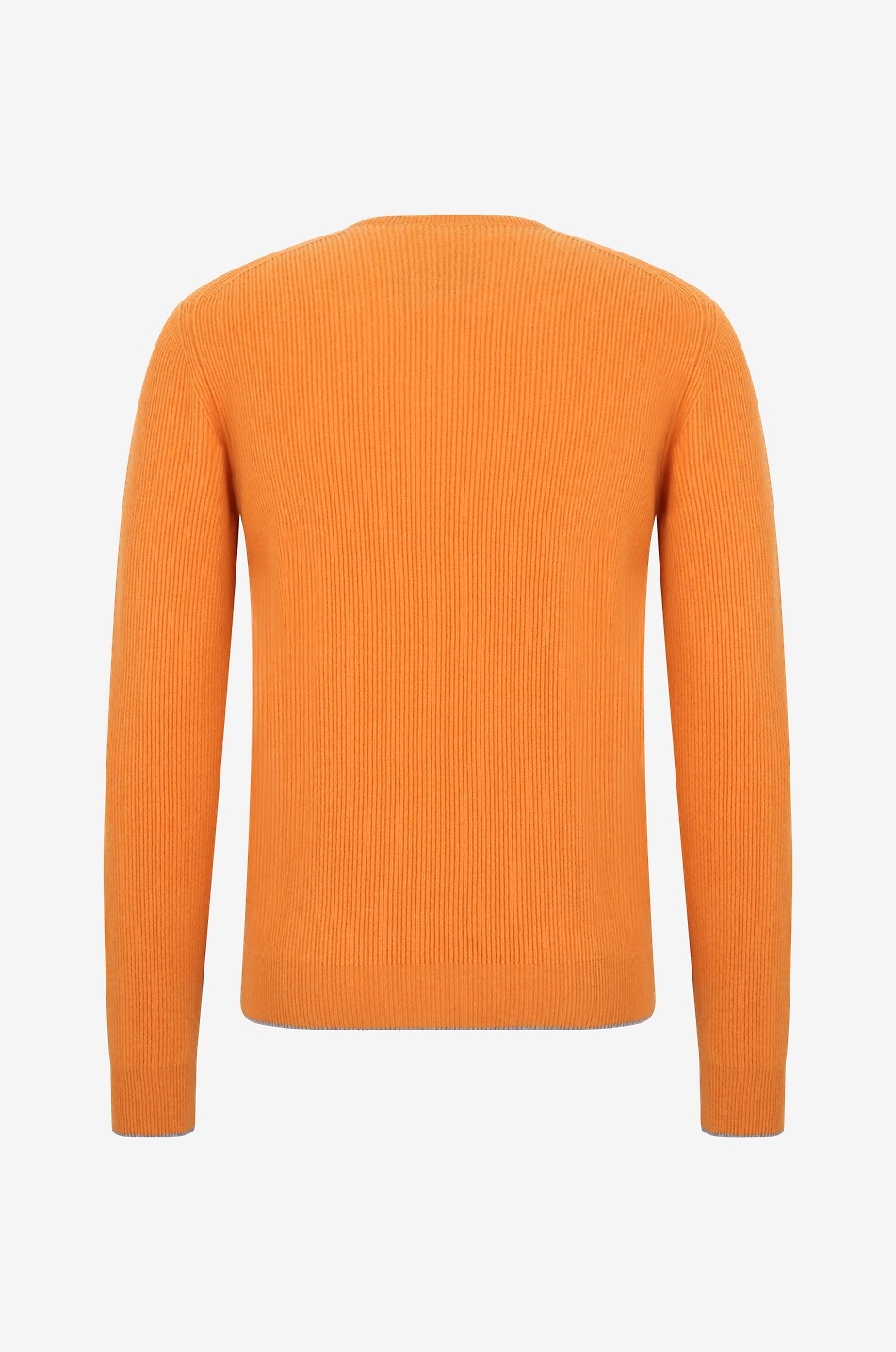 FEDELI Pull côtelé en cachemire à col rond Argentina One Homme ORANGE 2