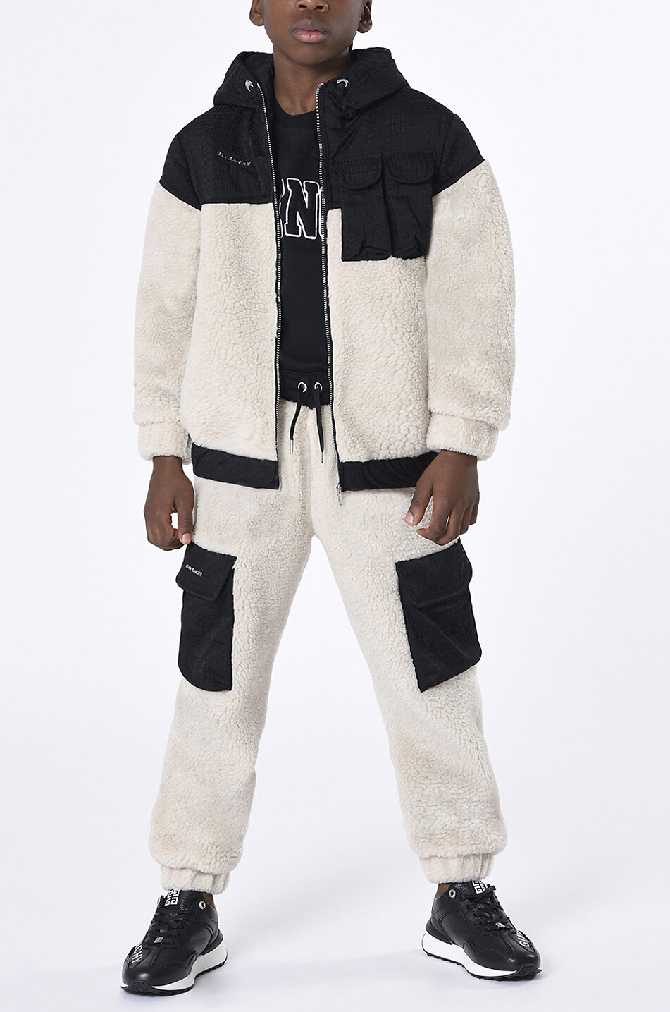 GIVENCHY Blouson garçon en peluche en jacquard 4G Garçon BEIGE 2