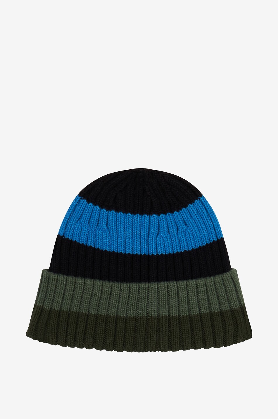 Bonnet rayé garçon en maille côtelée