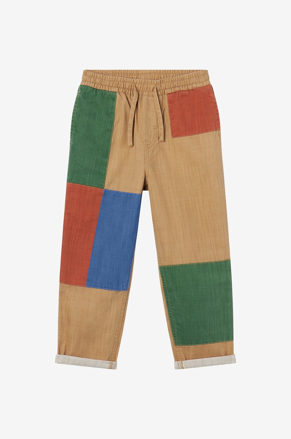 Pantalon garçon à motifs Patchwork