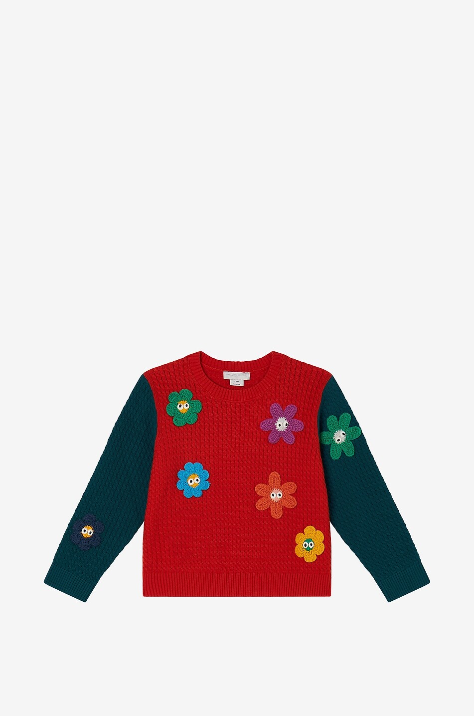 STELLA McCARTNEY KID Mädchen-Zopfstrickpullover Smiley Flowers Mädchen BUNT 1