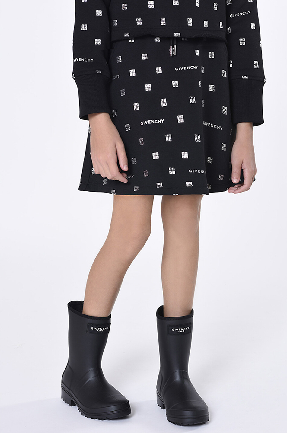 GIVENCHY Mädchen-Kapuzensweatkleid Silvery 4G Mädchen SCHWARZ 3