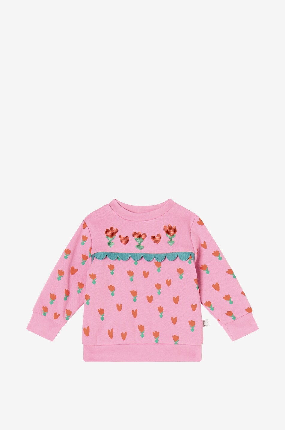 Baby-Sweatshirt mit Print und Stickereien Tulip