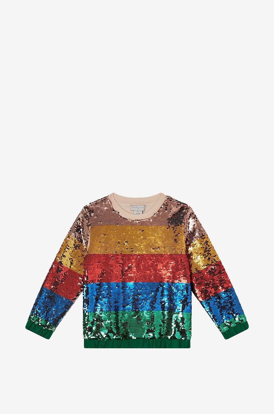 Rainbow Stripes sequin adorned girl s sweatshirt