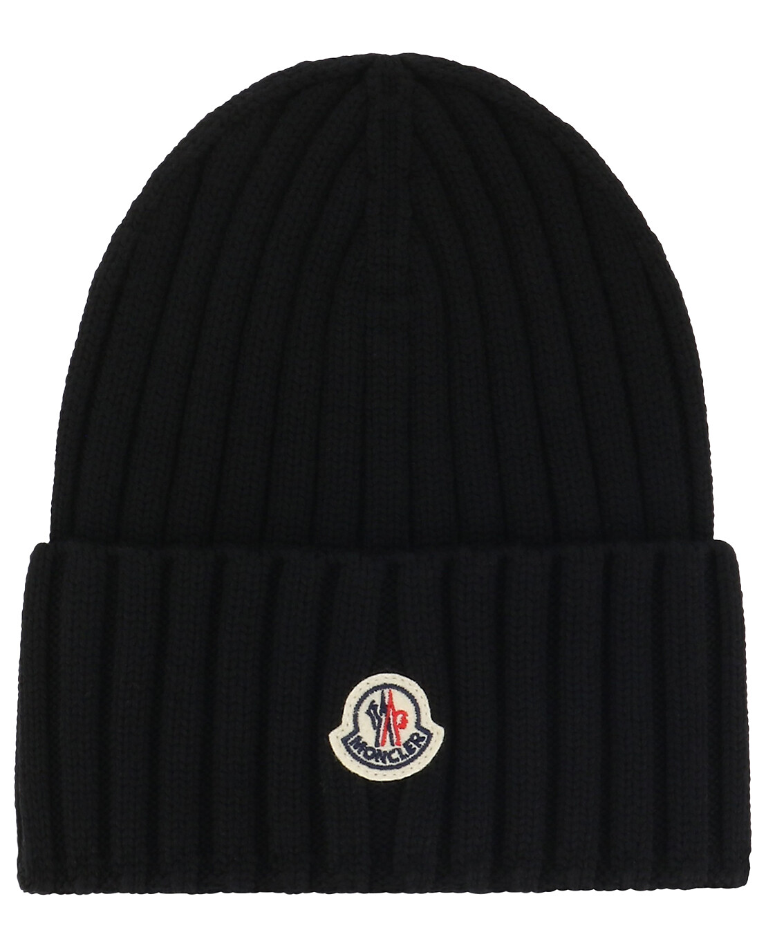 Rippstrickmütze mit Umschlag und Hahnenlogo