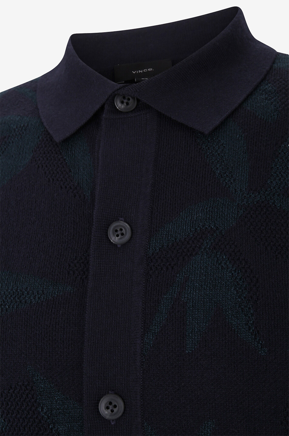 VINCE Kurzärmeliges Hemd aus geblümtem Jacquard Herren BLAU 3