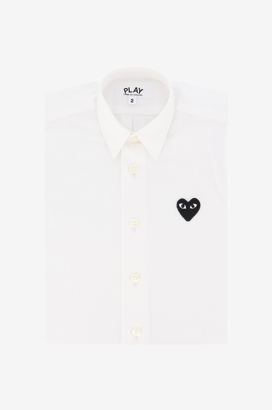 Cdg white shirt black heart best sale