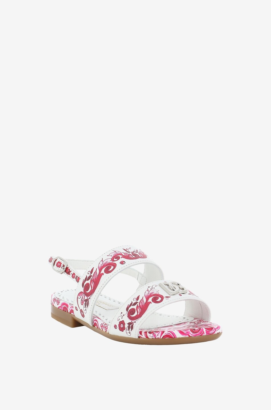 Flache Mädchen-Sandalen mit Print Majolika