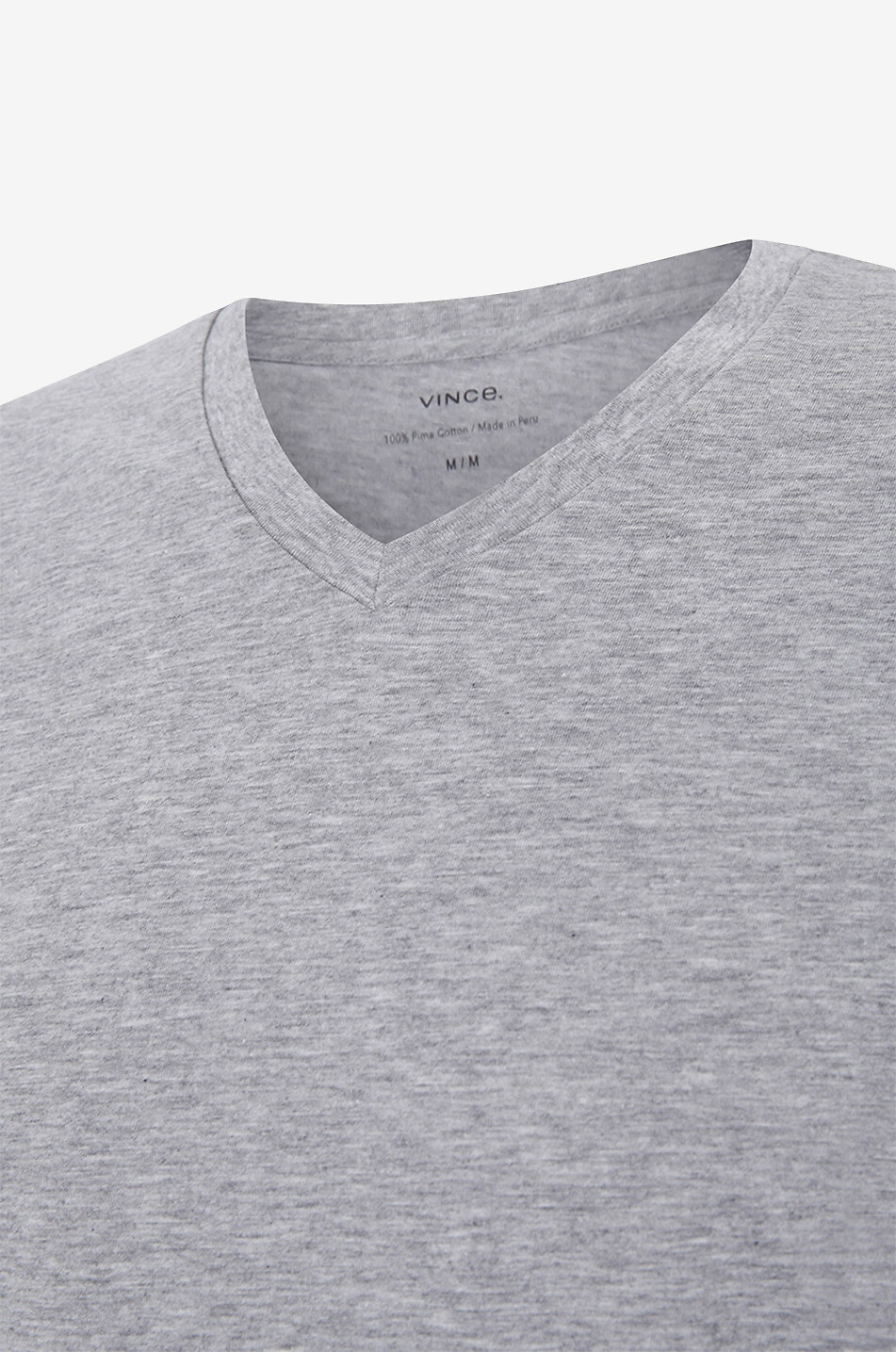 VINCE T-shirt à col V en coton Pima Homme Incolore 3