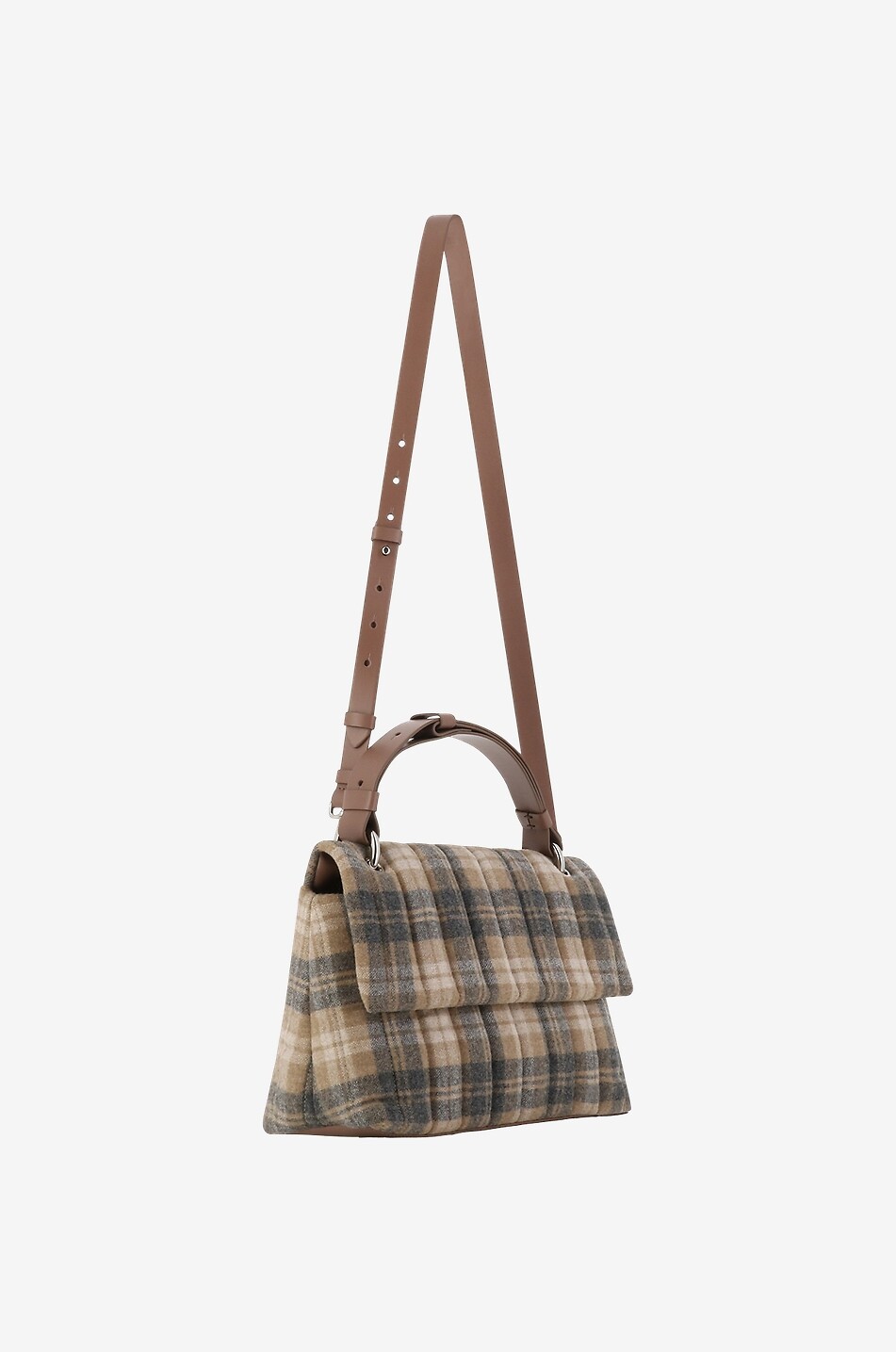 FABIANA FILIPPI Gesteppte Handtasche mit Karomotiv Damen Hellbeige 5
