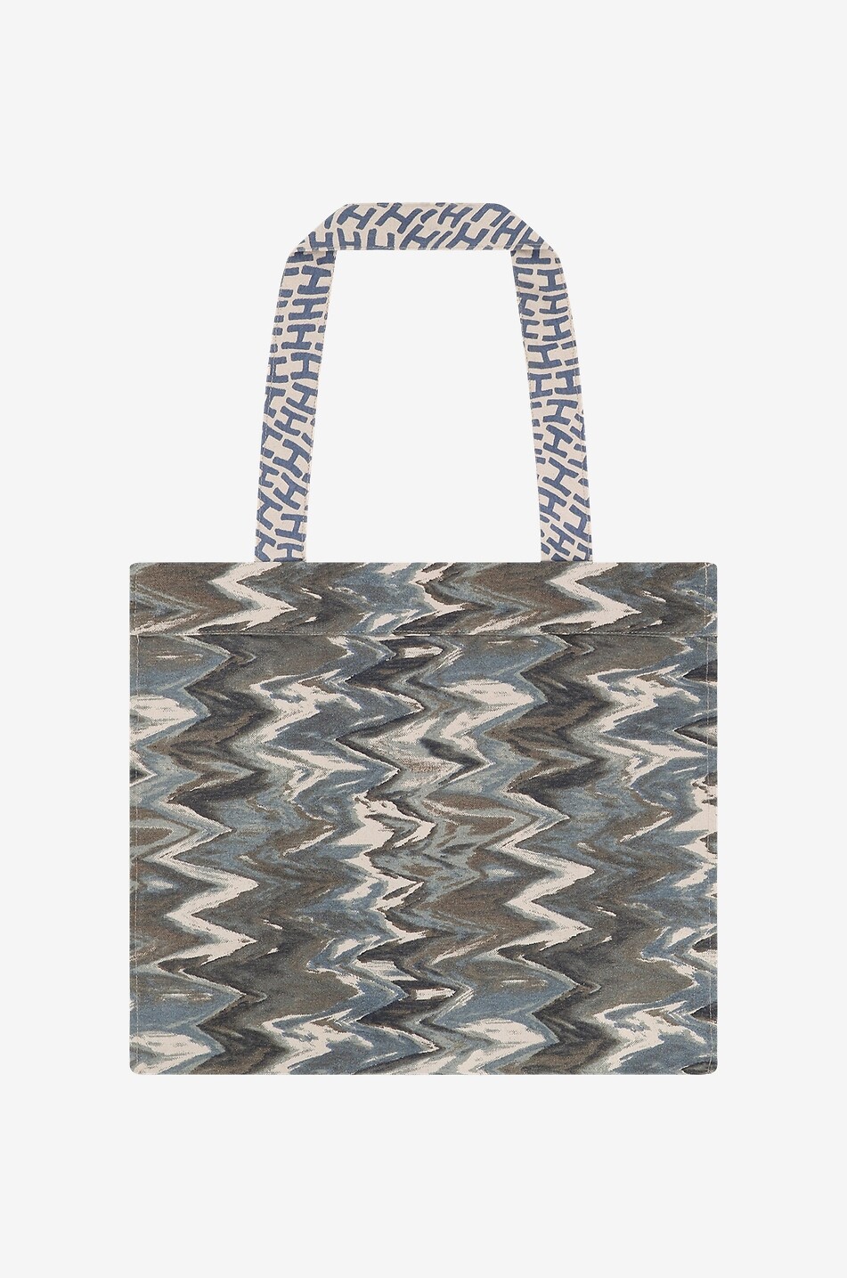 HEMISPHERE Shopper aus Baumwolle mit Fischgrätenmotiv Damen BLAU 1