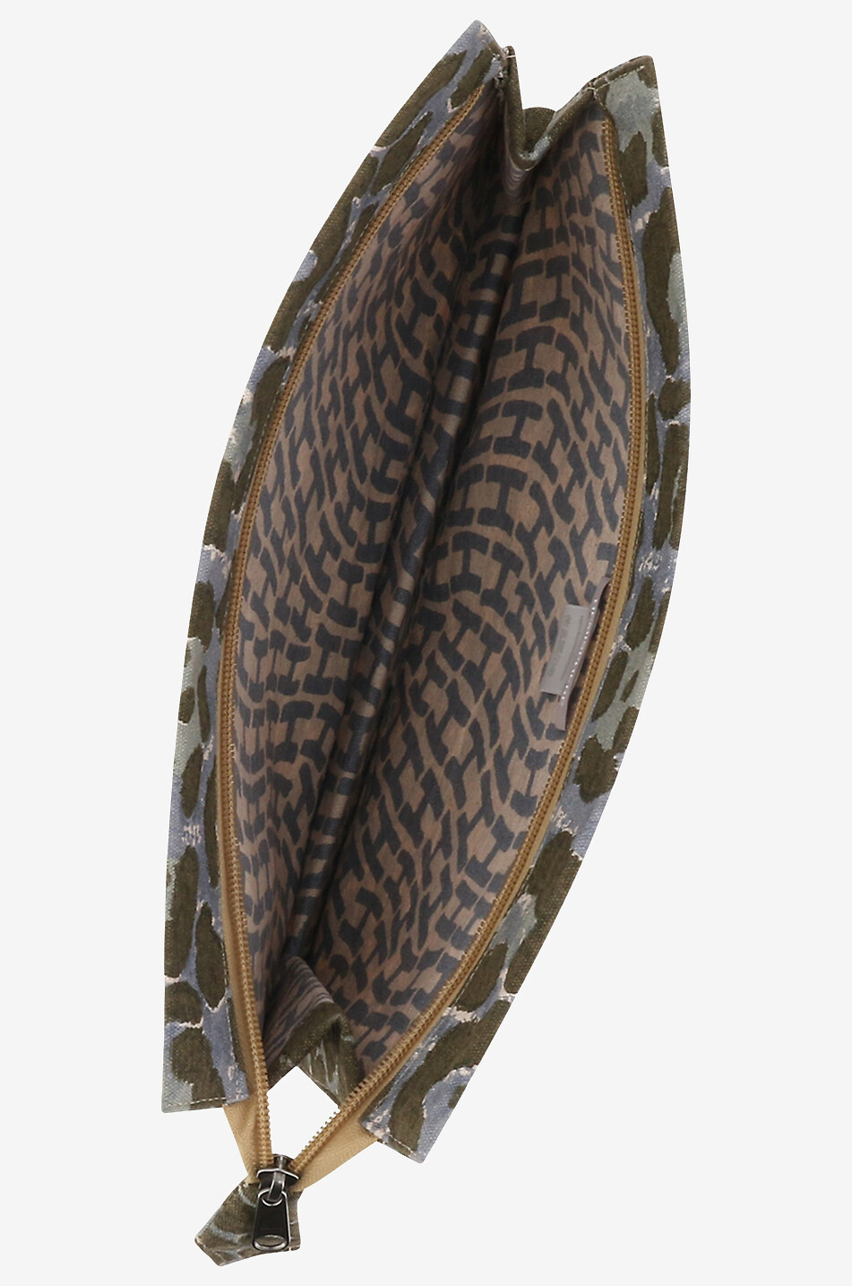 HEMISPHERE Mäppchen aus Baumwolle mit Fischgrätenmotiv Damen KHAKI 3