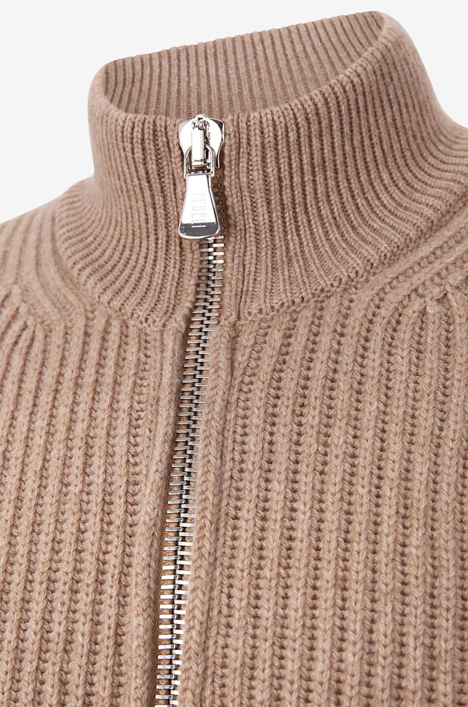 FEDELI Dicker Rippstrick-Cardigan aus Kaschmir Sand Open Herren [akeneo-beigefonce] 3