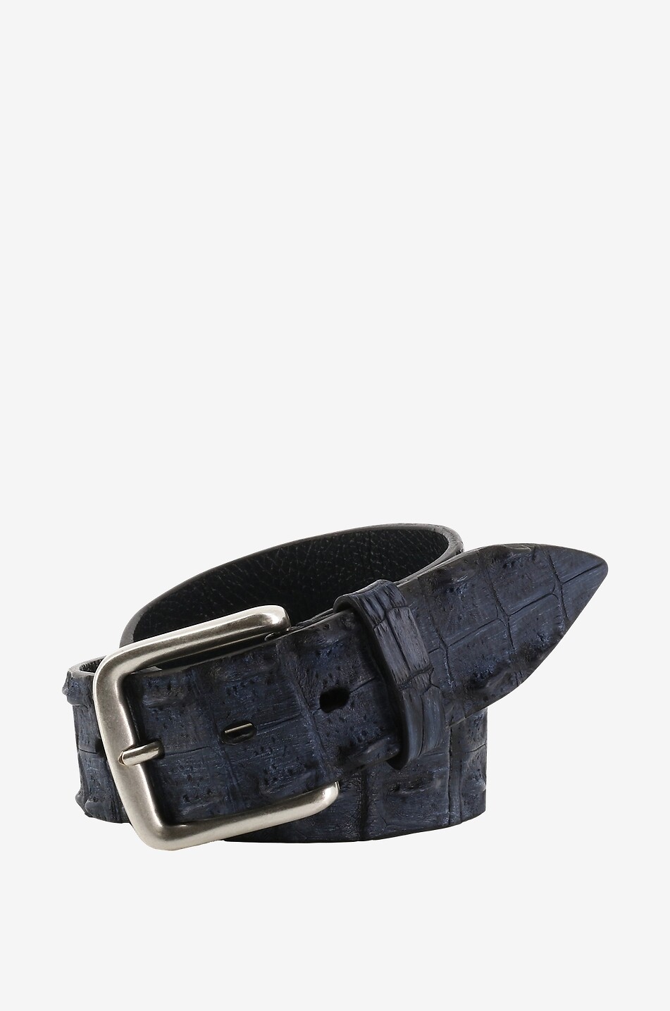 Angry crocodile leather belt