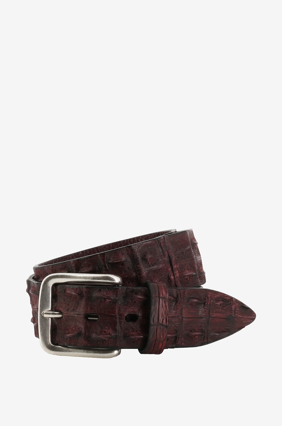 Angry crocodile leather belt