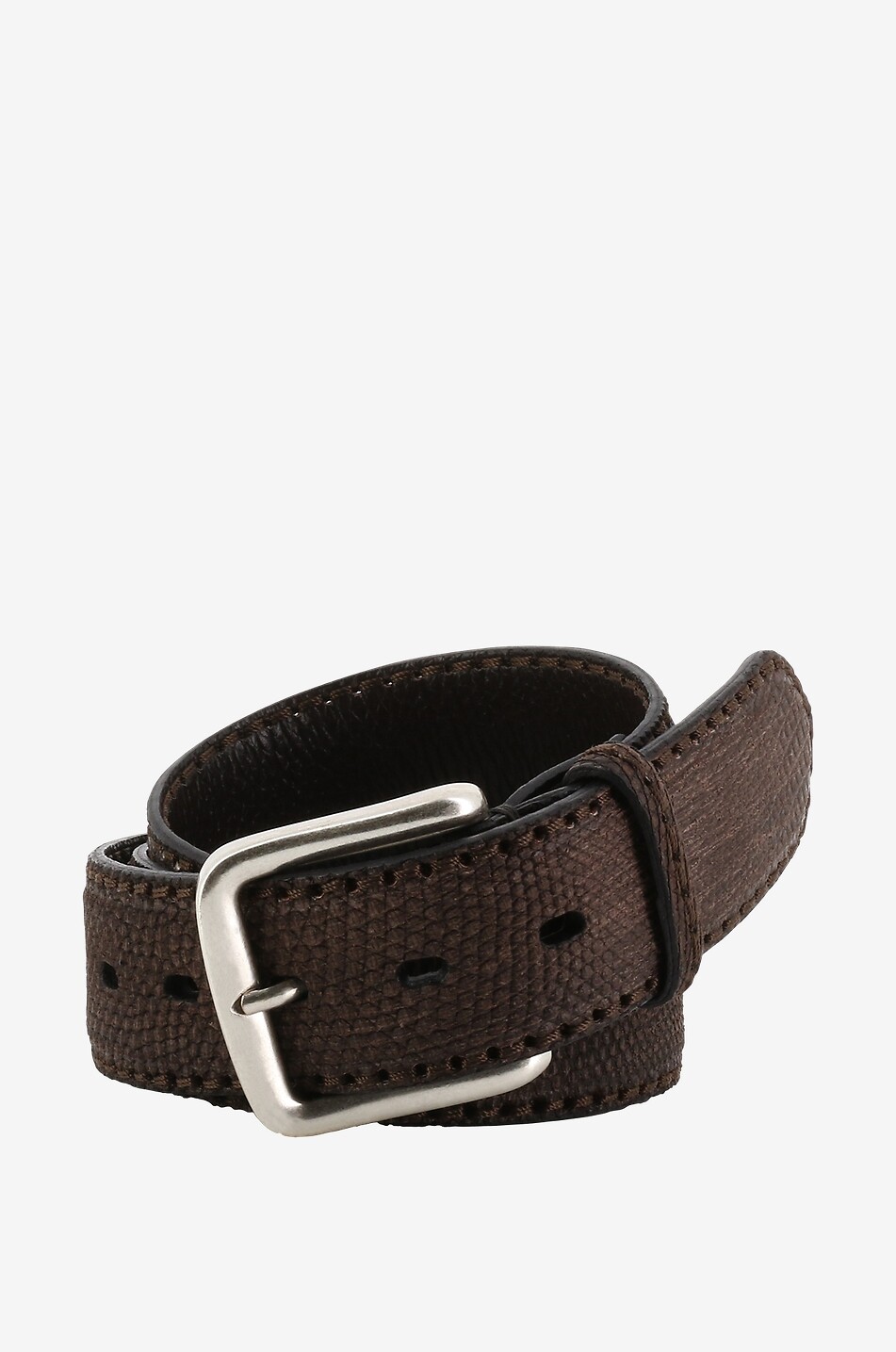 FAUSTO COLATO Angry lizard leather belt Men DARK BROWN 1