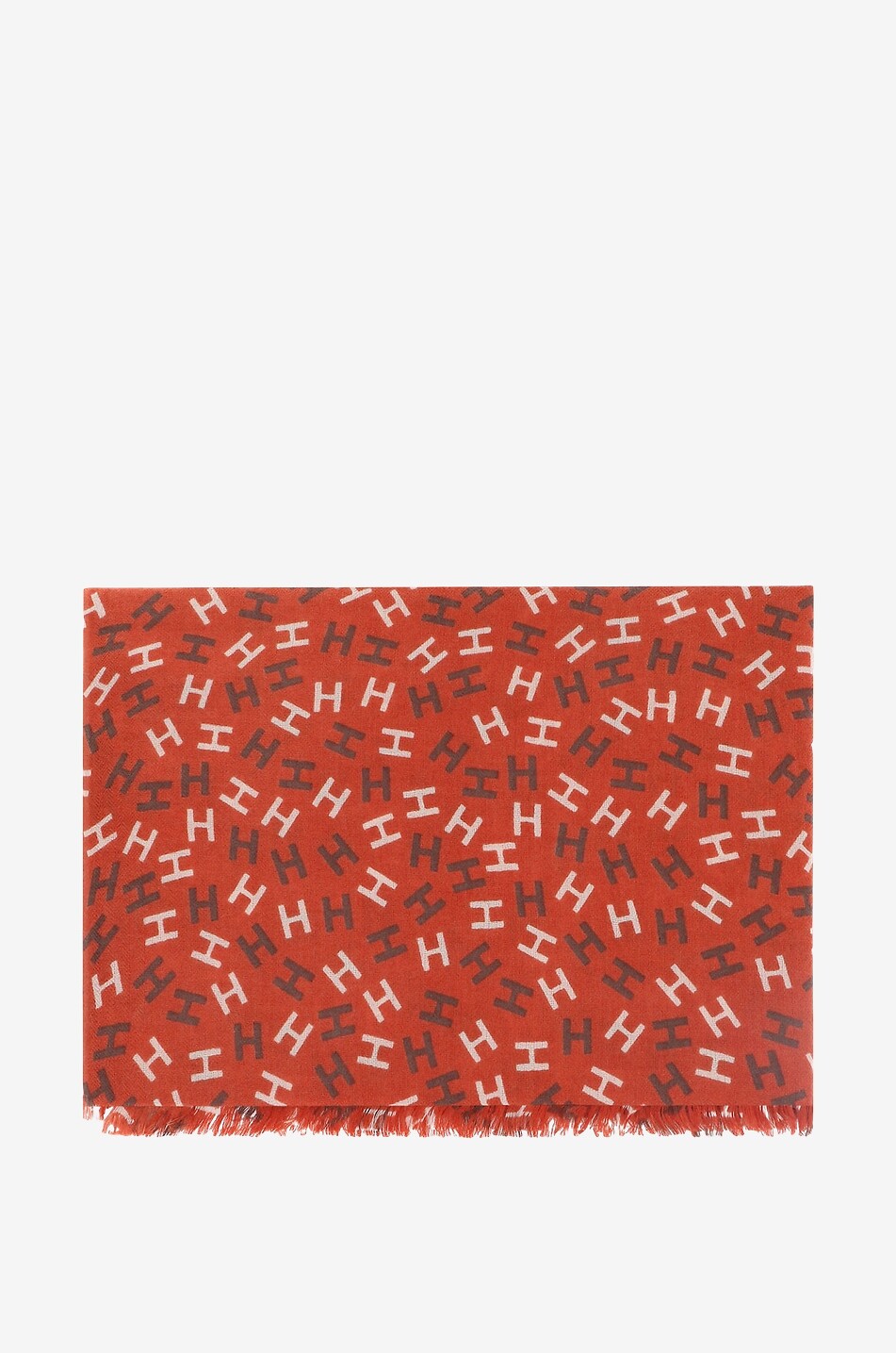 HEMISPHERE Nies BCS thin monogram printed scarf Men ORANGE 1