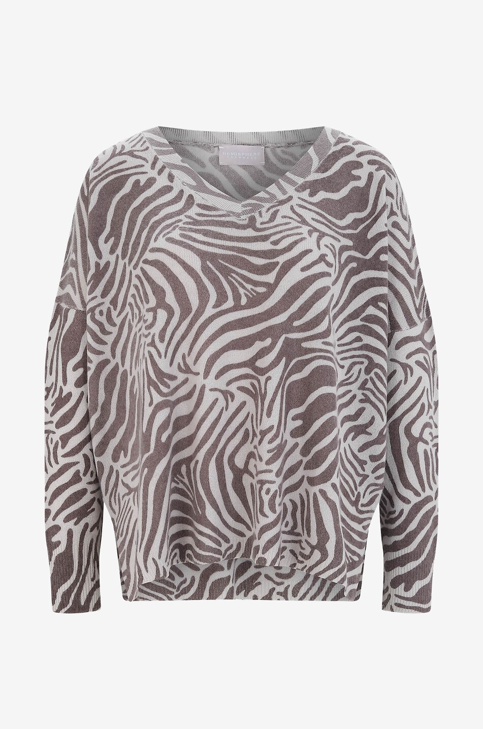 Zebra printed oversize cashmere jumper