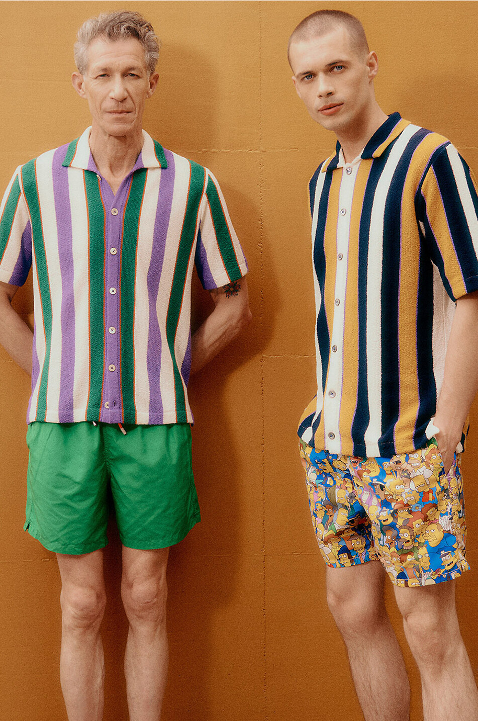 GALLIA Holland striped cotton short-sleeved shirt Men MULTI COLOURED 1 4