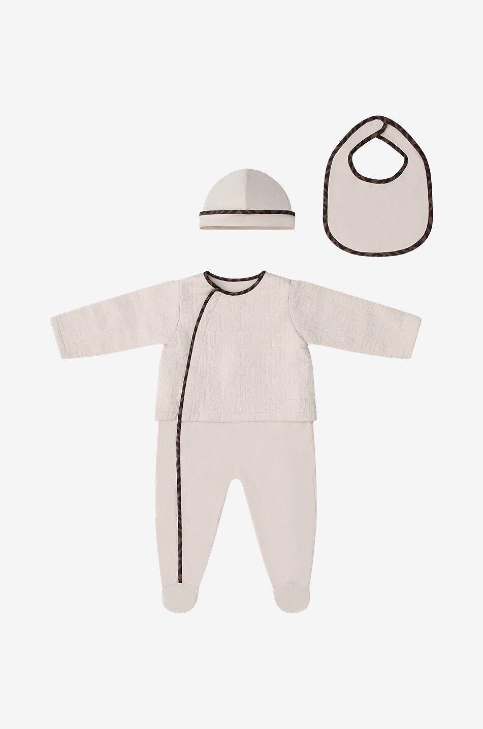 FENDI 3-Teiliges Baby-Geschenkset aus Jersey FF Baby BEIGE 1